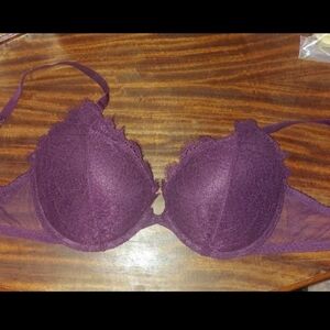34d purple lace padded bra